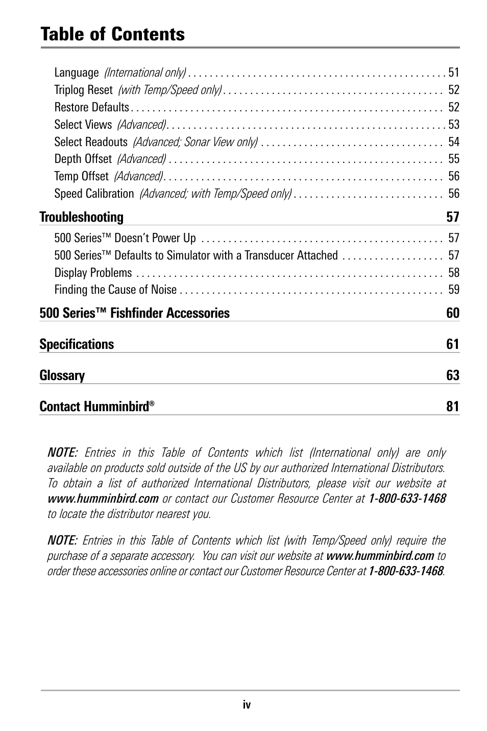 Humminbird 515 User Manual | Page 5 / 86