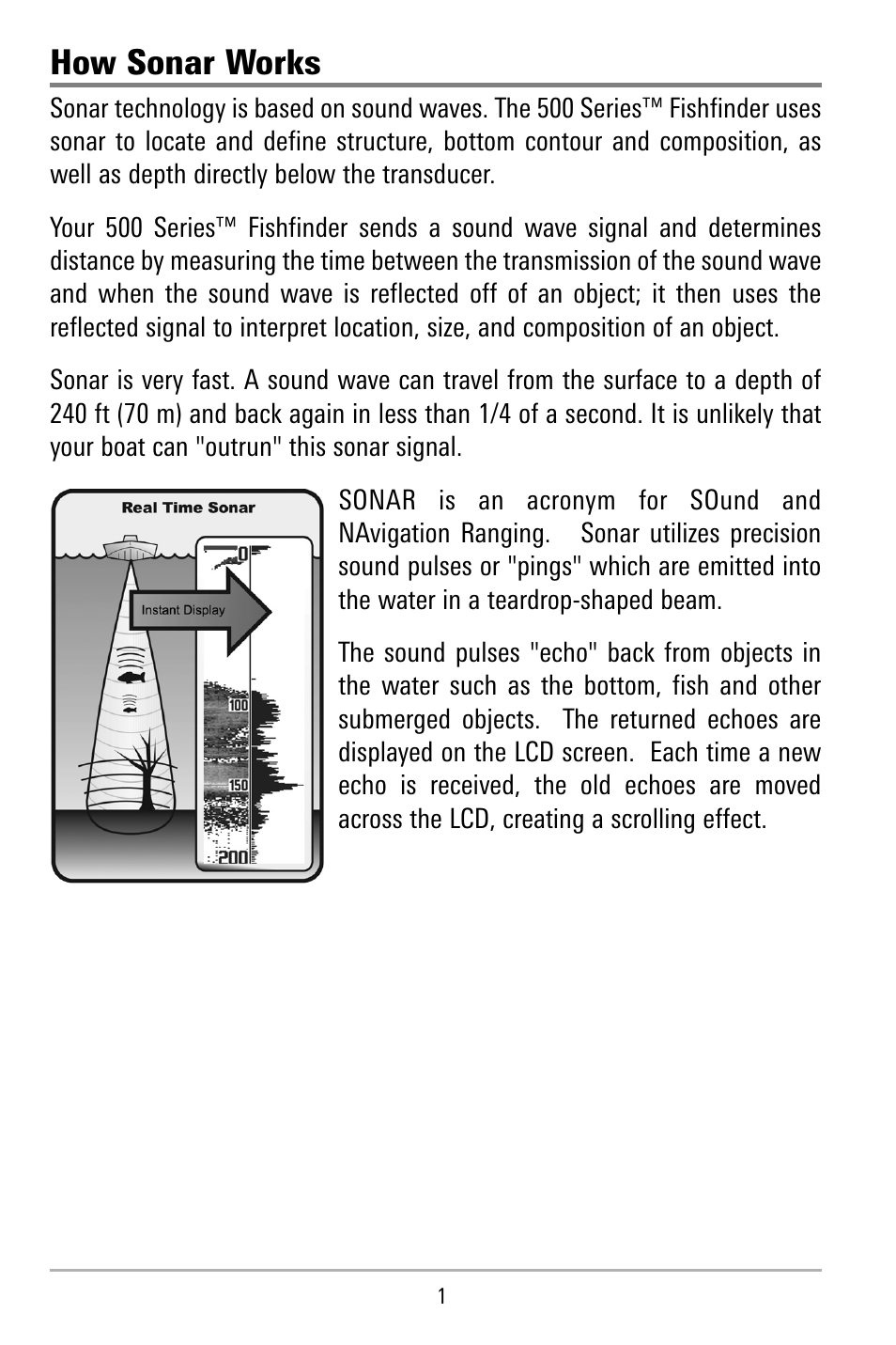 How sonar works | Humminbird 515 User Manual | Page 6 / 86