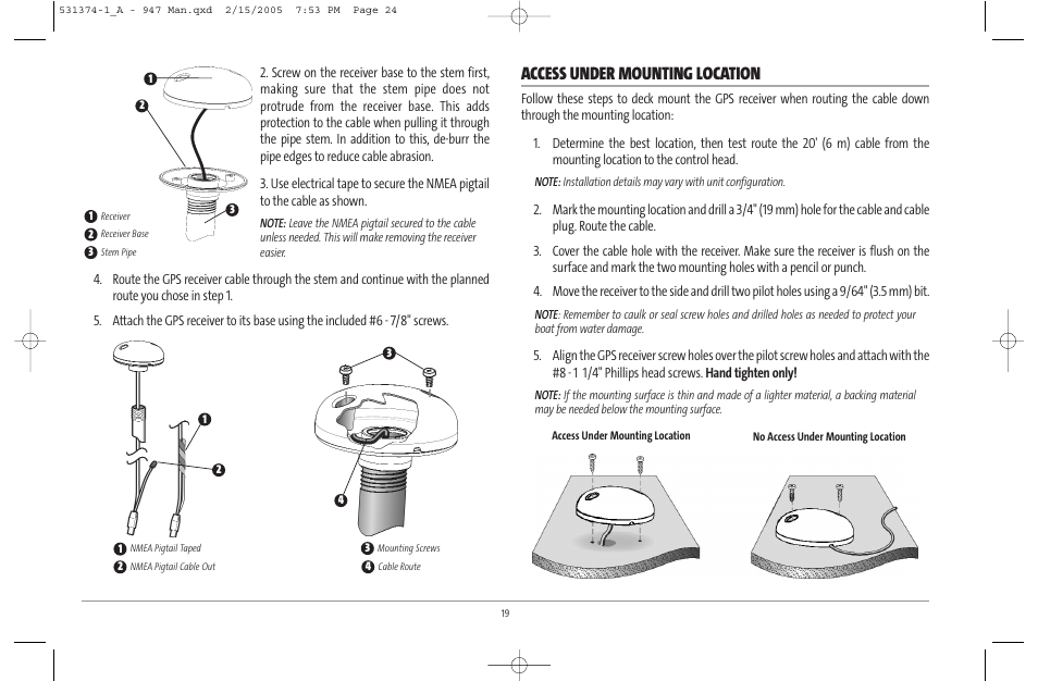 Access under mounting location | Humminbird 947C User Manual | Page 24 / 91