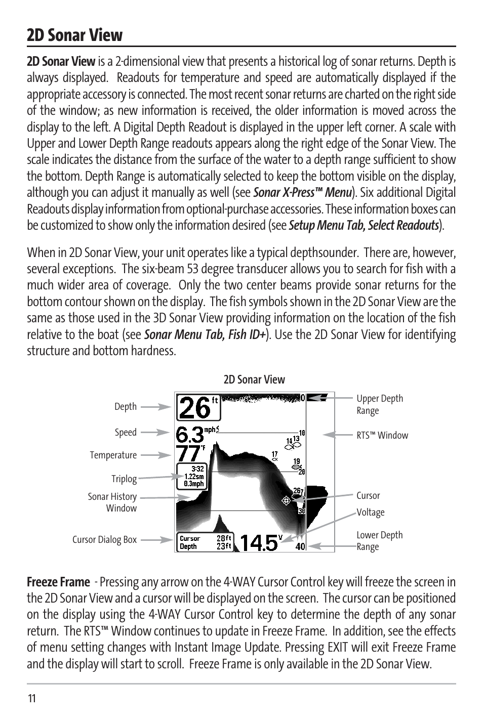 2d sonar view | Humminbird 531338-1_C User Manual | Page 16 / 66