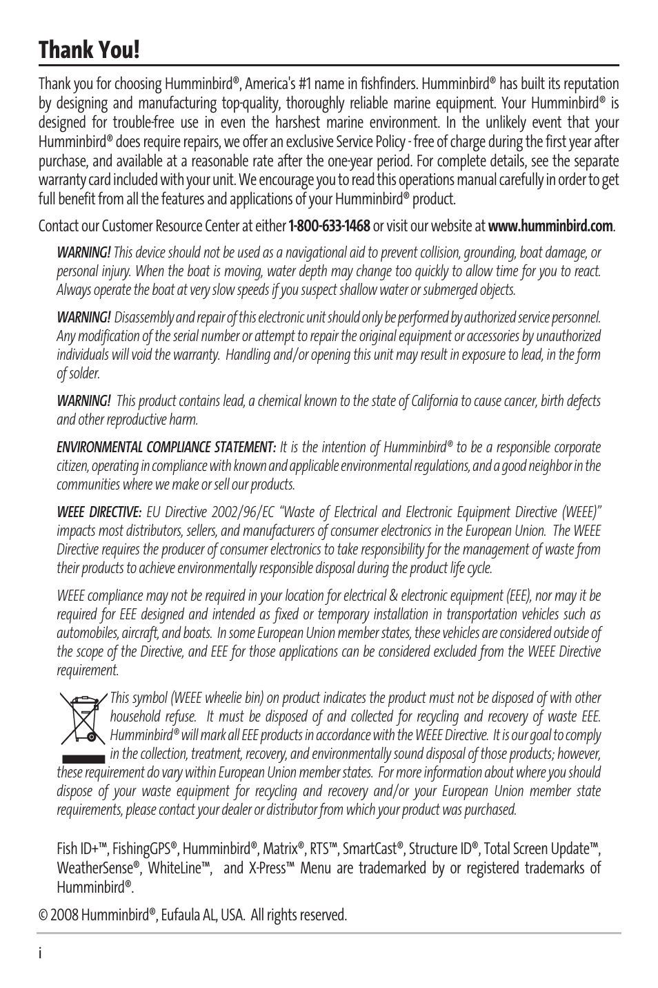 Humminbird 531338-1_C User Manual | Page 2 / 66