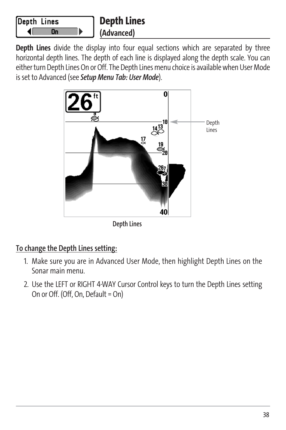 Depth lines | Humminbird 531338-1_C User Manual | Page 43 / 66