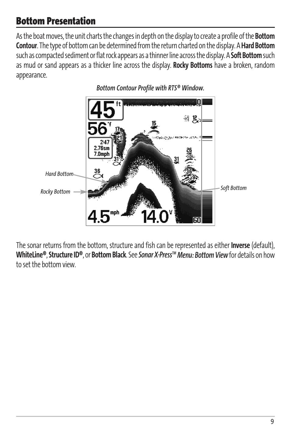 Bottom presentation | Humminbird Matrix 67 User Manual | Page 15 / 88