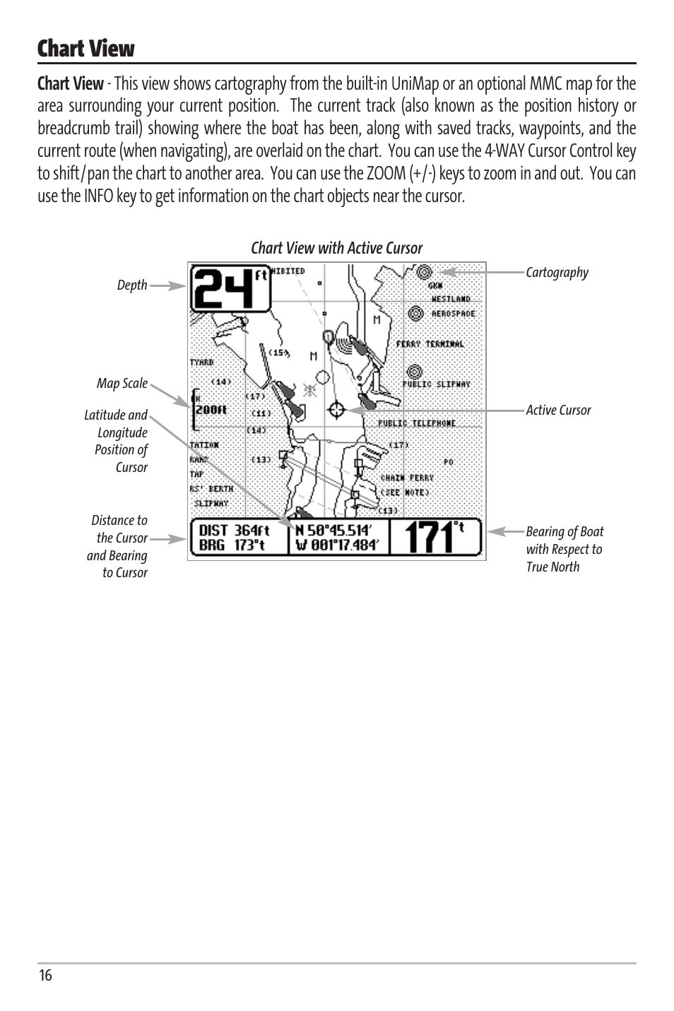 Chart view | Humminbird Matrix 67 User Manual | Page 22 / 88