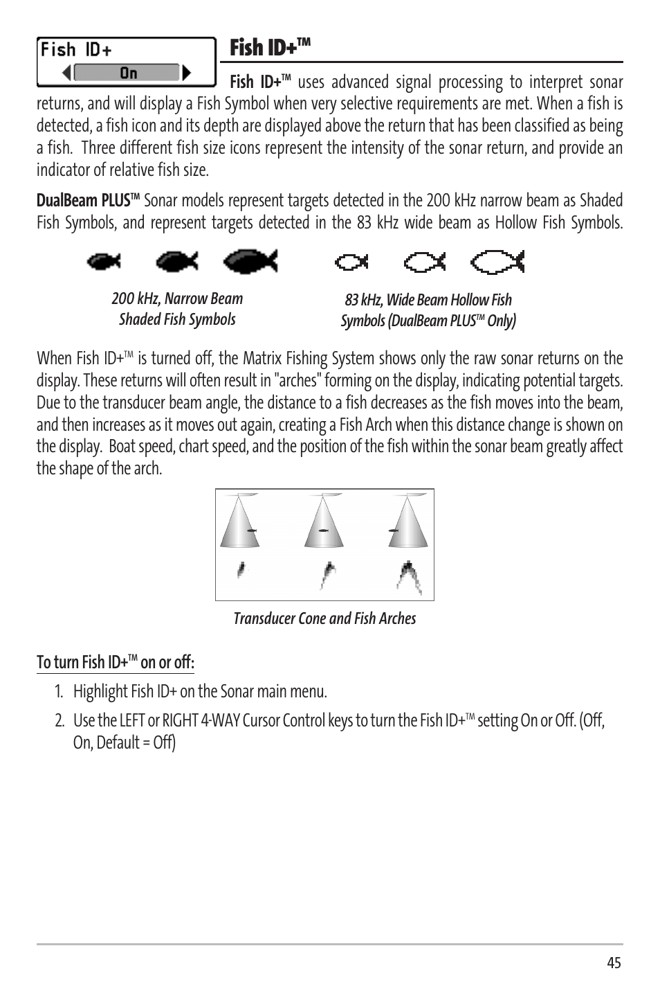 Fish id | Humminbird Matrix 67 User Manual | Page 51 / 88