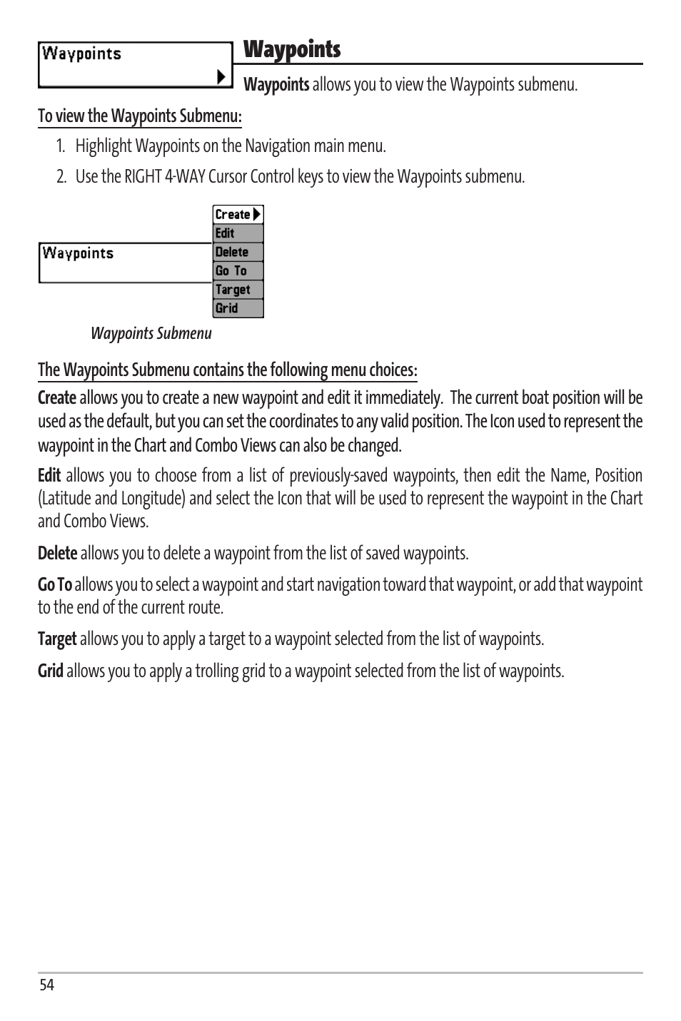 Waypoints | Humminbird Matrix 67 User Manual | Page 60 / 88