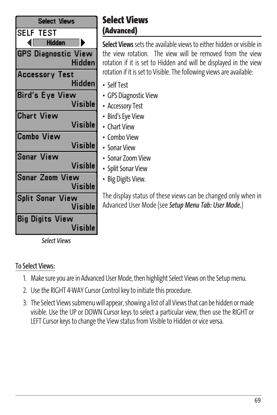 Select views | Humminbird Matrix 67 User Manual | Page 75 / 88