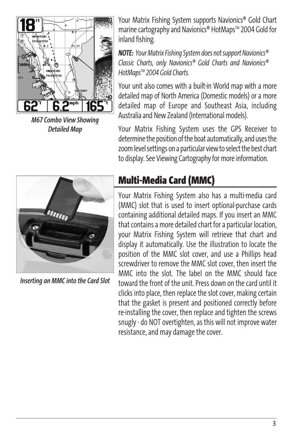 Multi-media card (mmc) | Humminbird Matrix 67 User Manual | Page 9 / 88