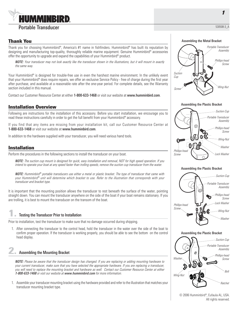 Humminbird 530508-3_A User Manual | 4 pages