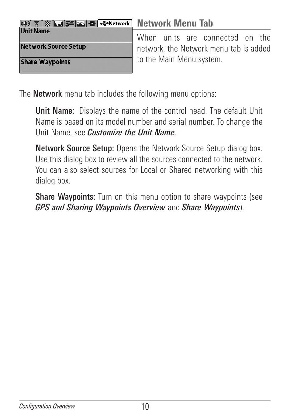 Network menu tab | Humminbird 531906-1EN_A User Manual | Page 16 / 39