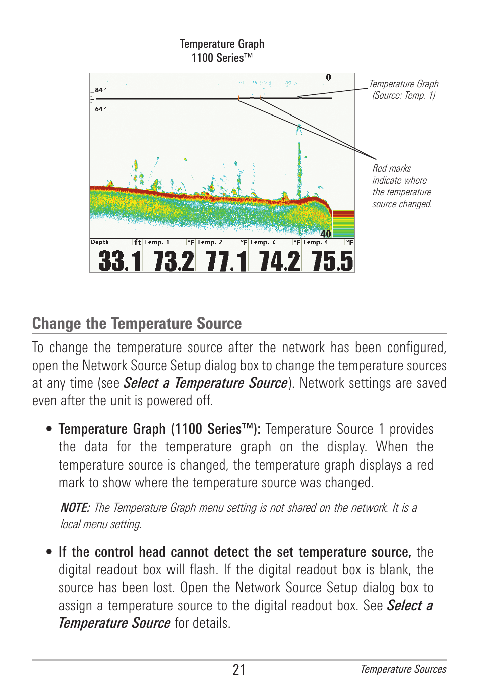 Change the temperature source | Humminbird 531906-1EN_A User Manual | Page 27 / 39