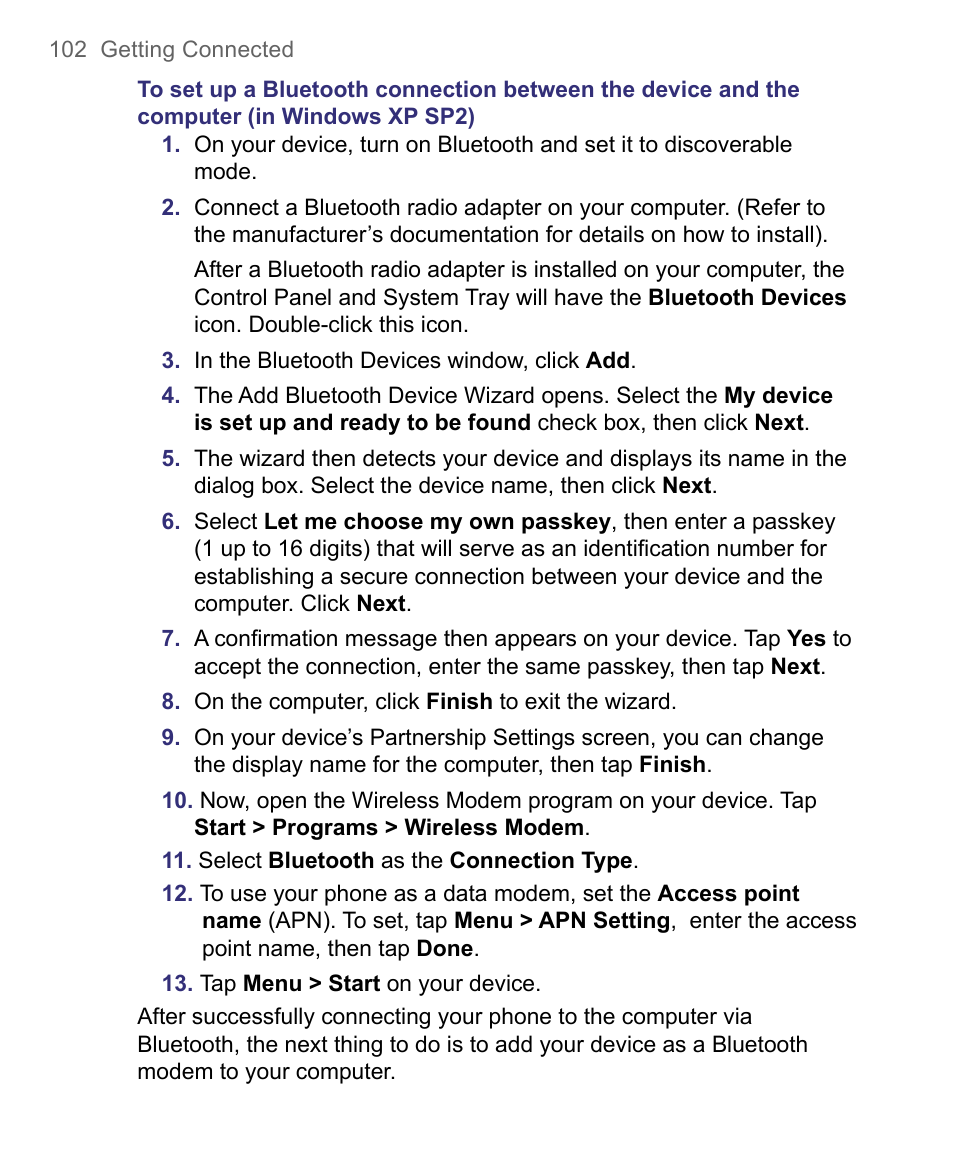 HTC 8500 User Manual | Page 102 / 212