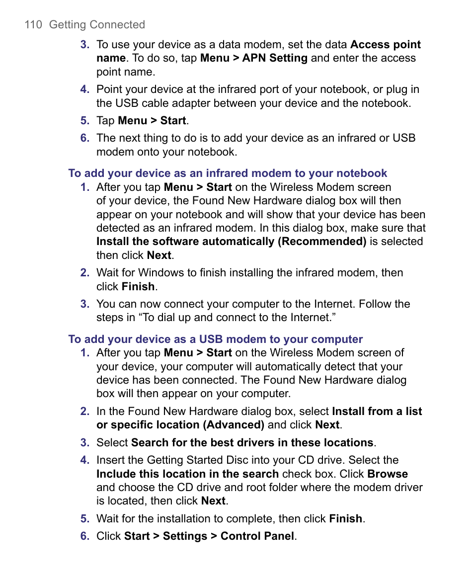 HTC 8500 User Manual | Page 110 / 212