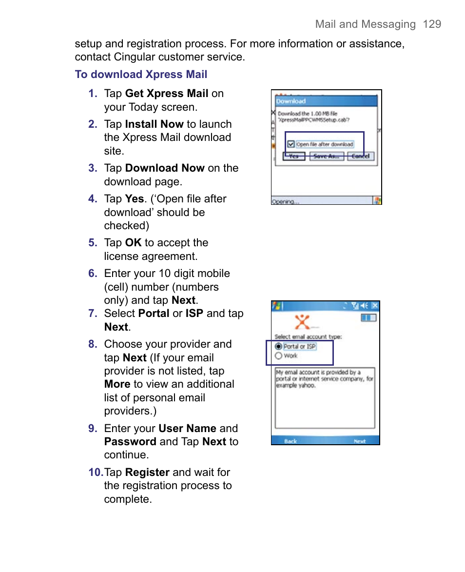 HTC 8500 User Manual | Page 129 / 212