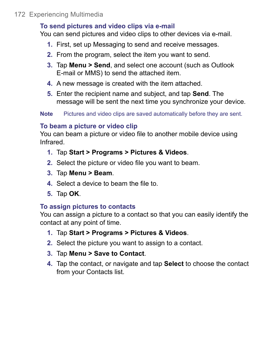 HTC 8500 User Manual | Page 172 / 212