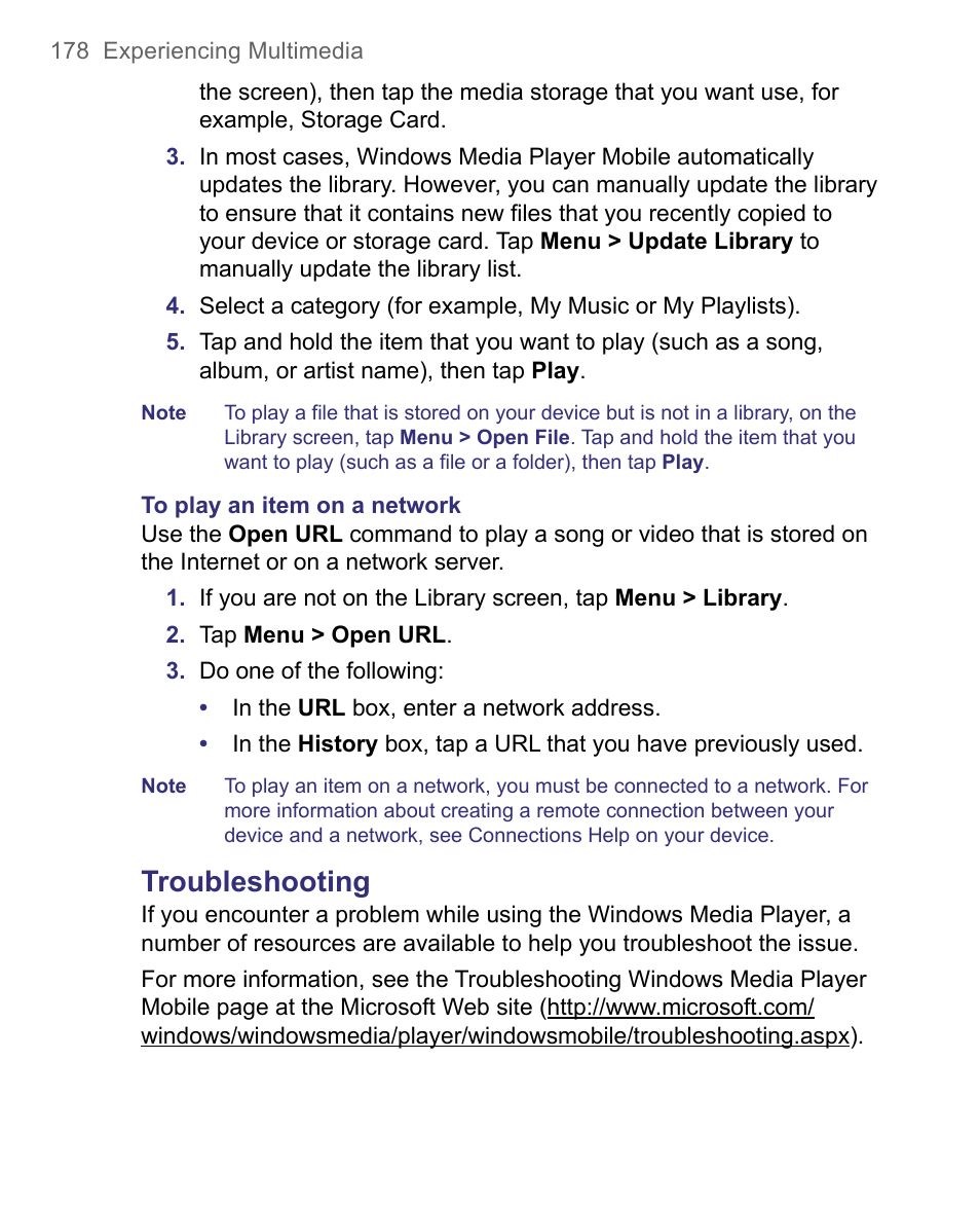 Troubleshooting | HTC 8500 User Manual | Page 178 / 212