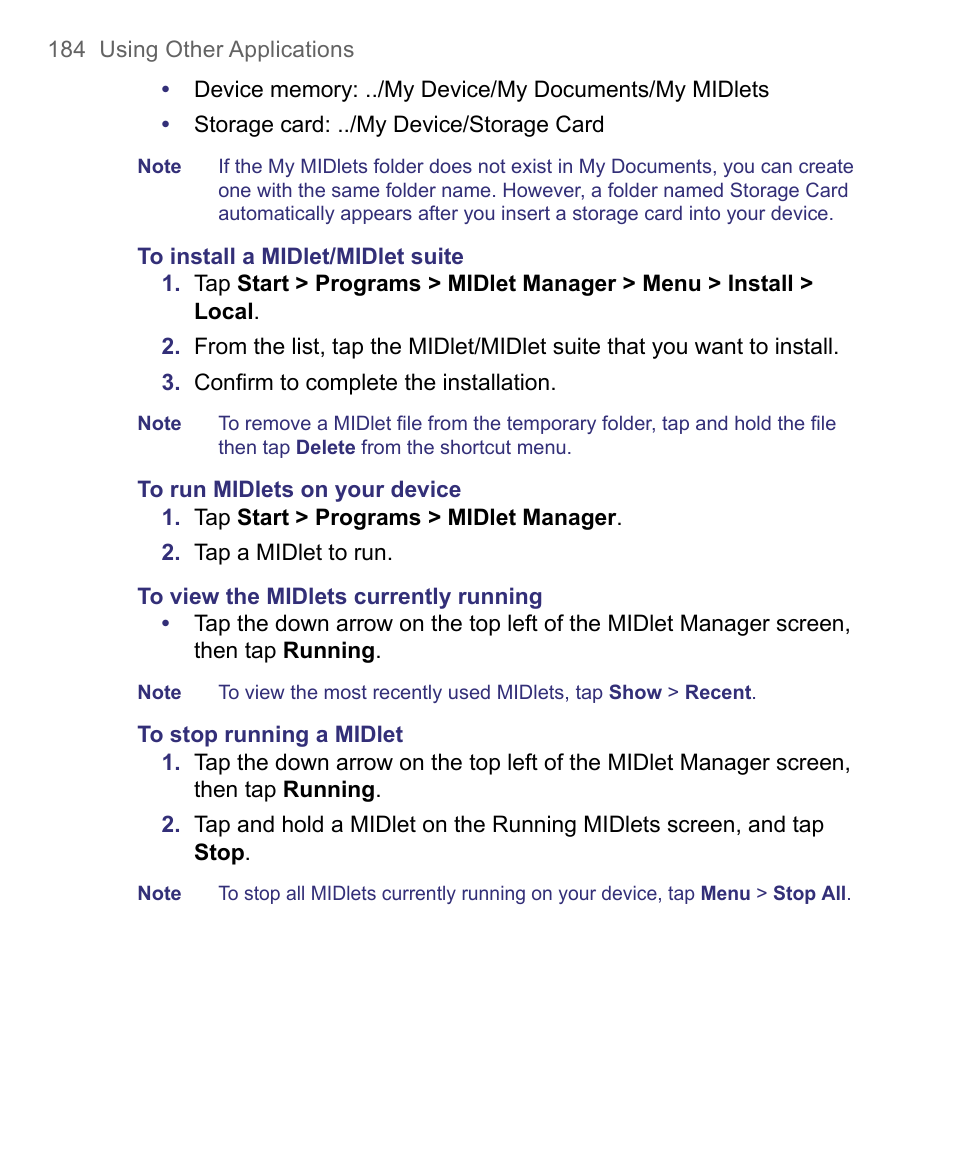 HTC 8500 User Manual | Page 184 / 212