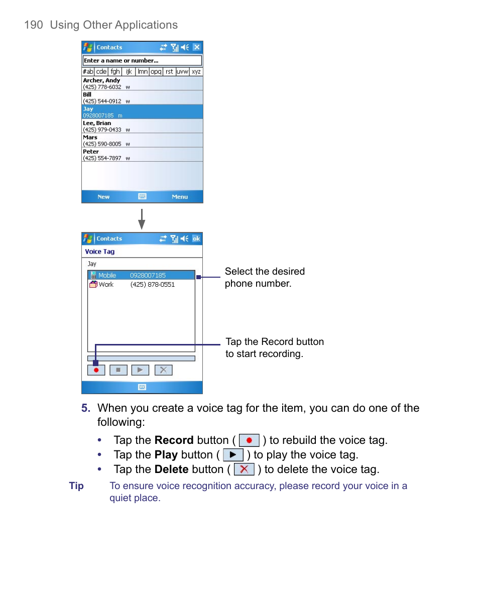 HTC 8500 User Manual | Page 190 / 212