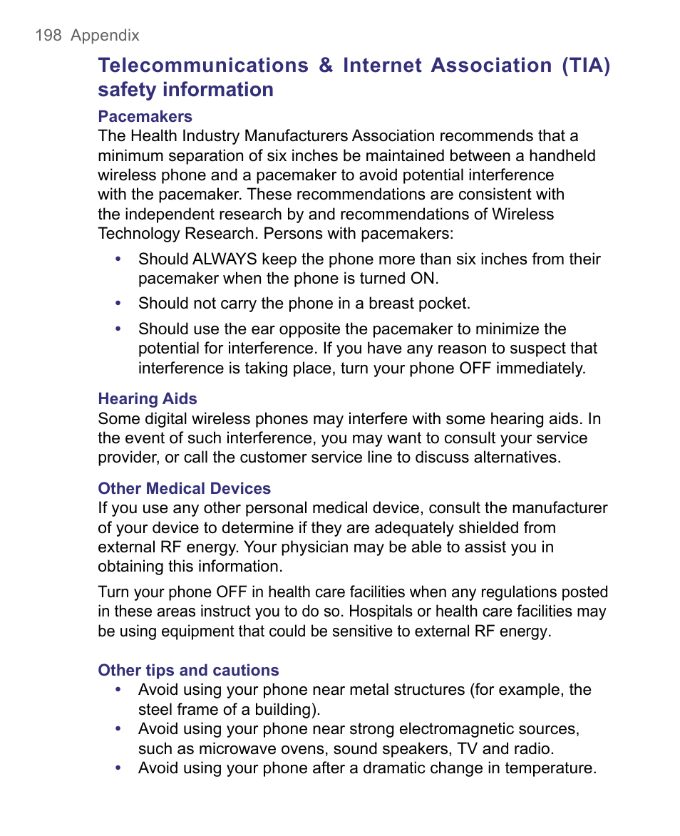 HTC 8500 User Manual | Page 198 / 212