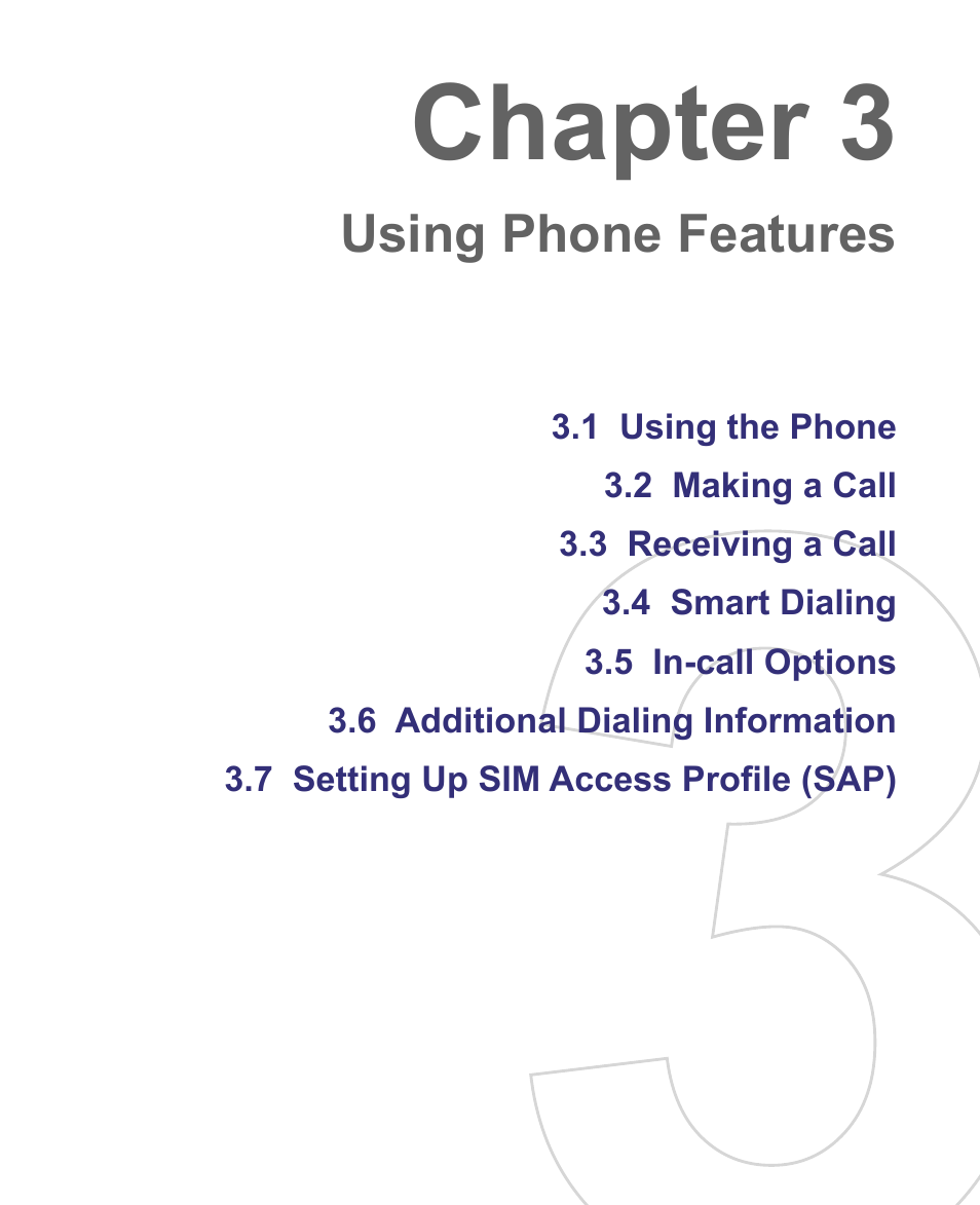 Chapter 3, Using phone features | HTC 8500 User Manual | Page 41 / 212