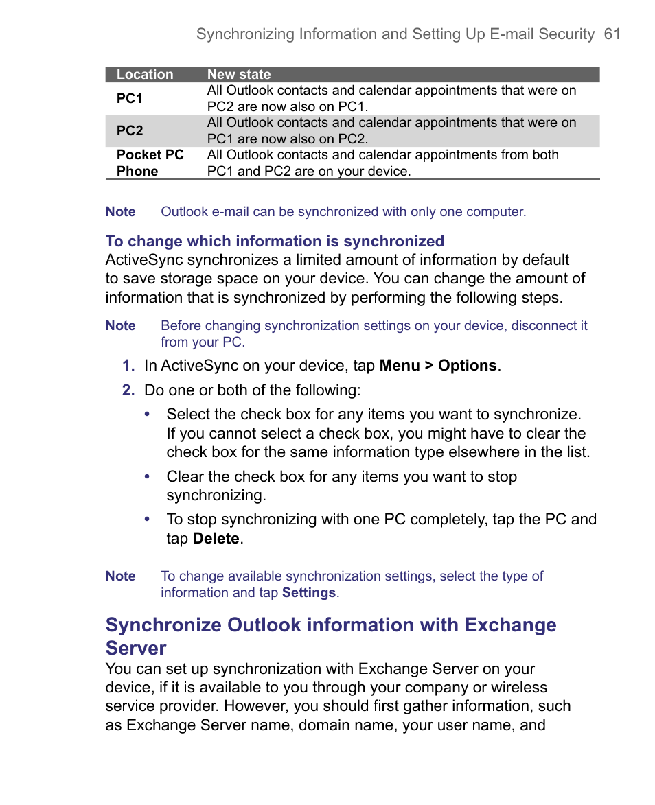 HTC 8500 User Manual | Page 61 / 212