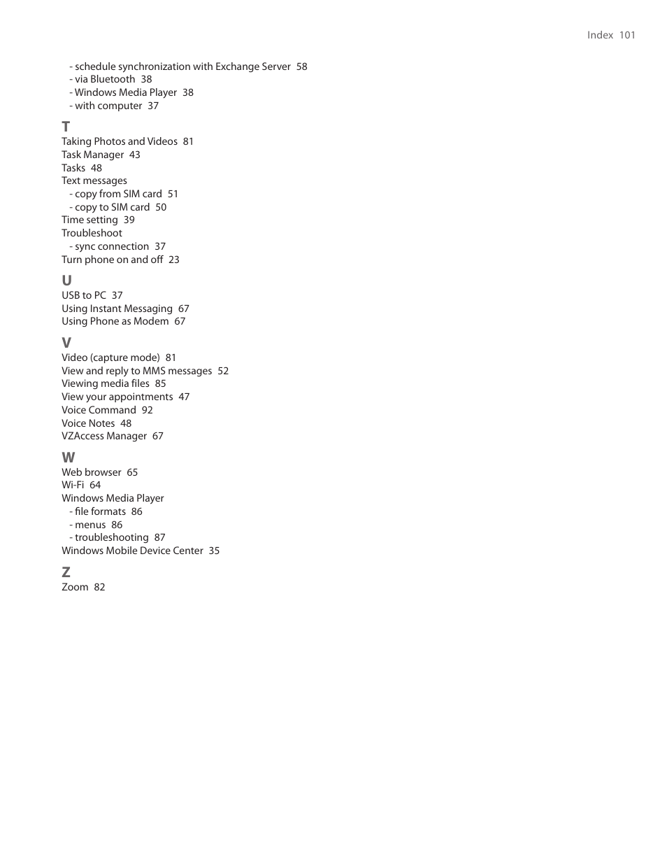 HTC Ozone CEDA100 User Manual | Page 101 / 102