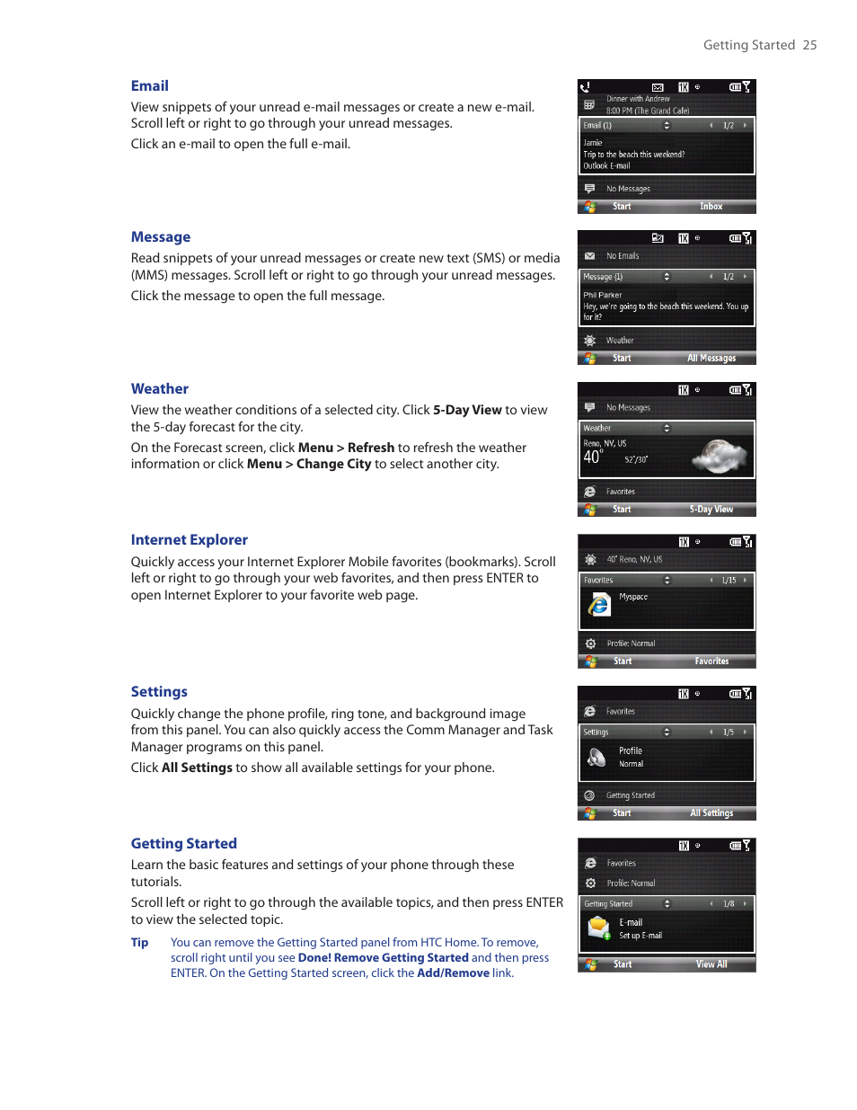 HTC Ozone CEDA100 User Manual | Page 25 / 102
