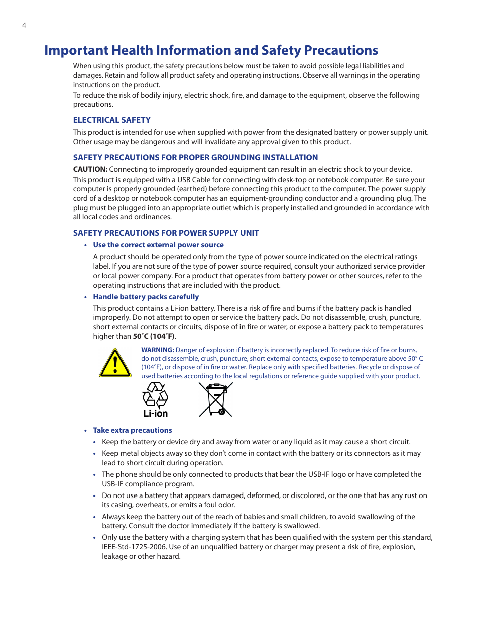 HTC Ozone CEDA100 User Manual | Page 4 / 102