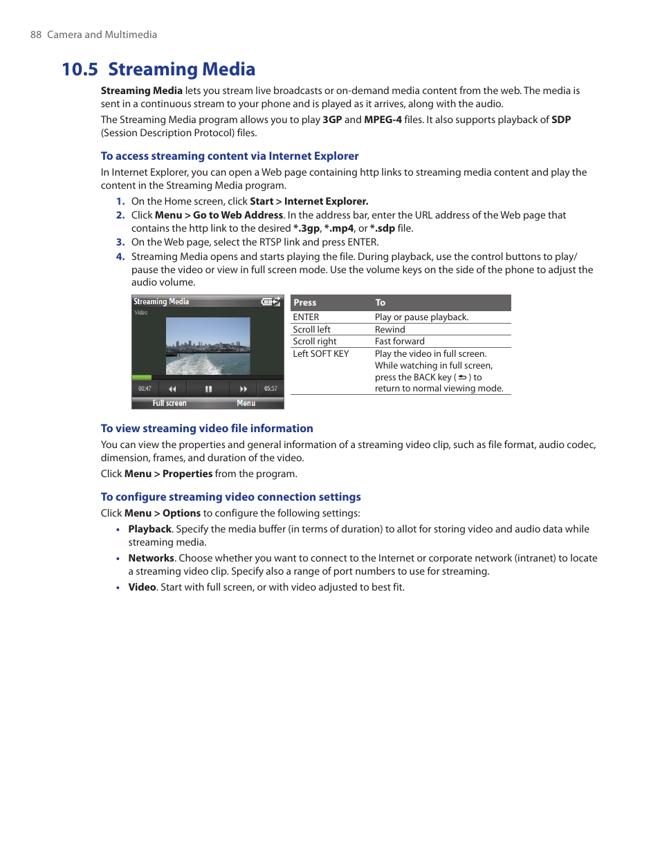 5 streaming media | HTC Ozone CEDA100 User Manual | Page 88 / 102