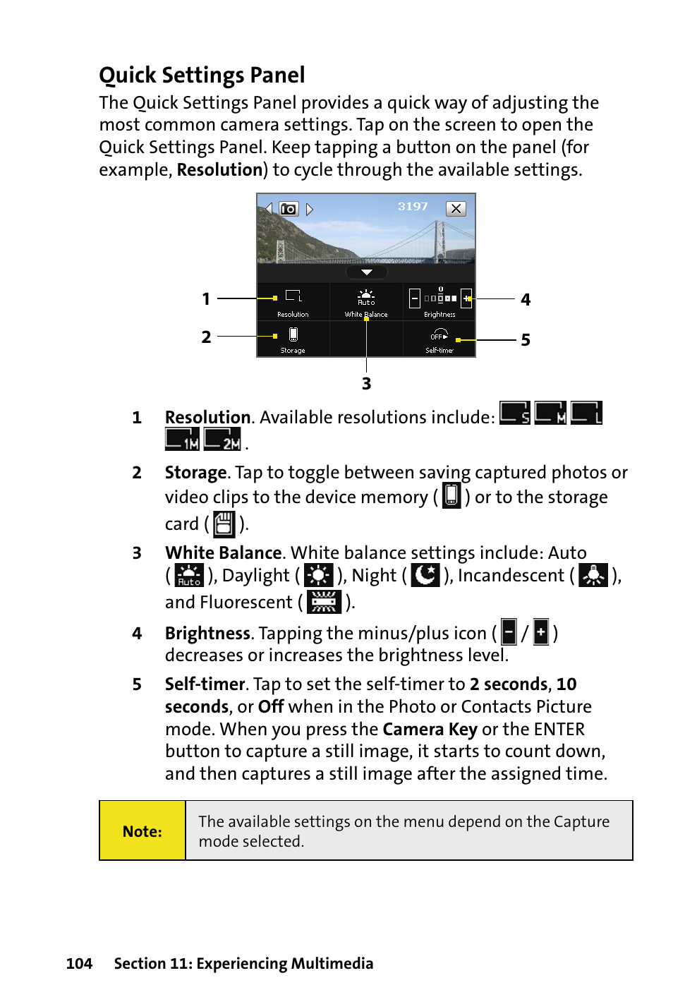 Quick settings panel | HTC Dash User Manual | Page 110 / 158