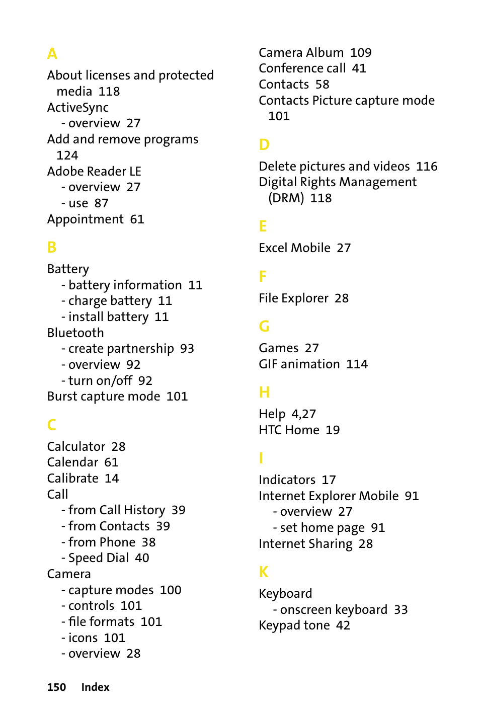 HTC Dash User Manual | Page 156 / 158