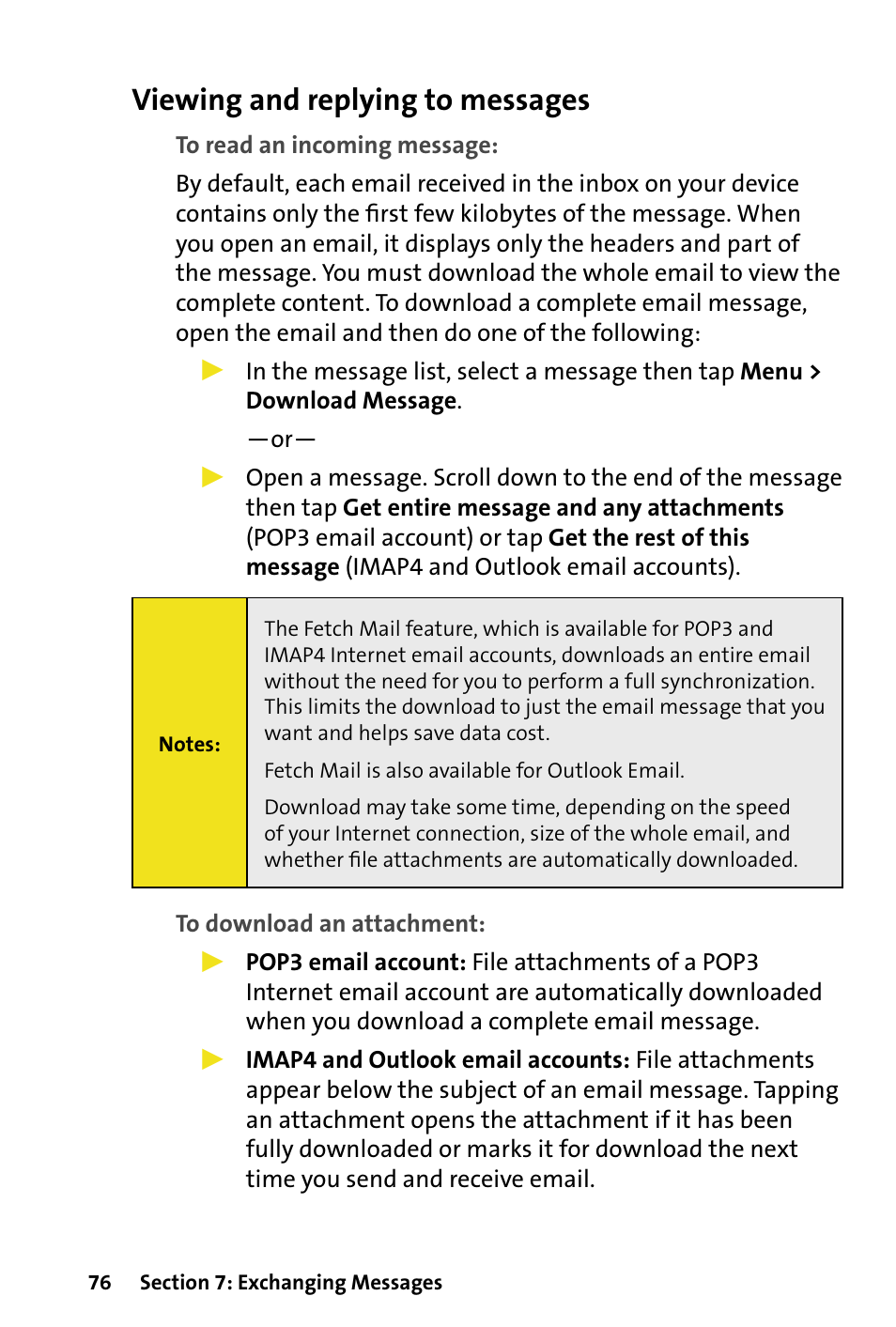 Viewing and replying to messages | HTC Dash User Manual | Page 82 / 158