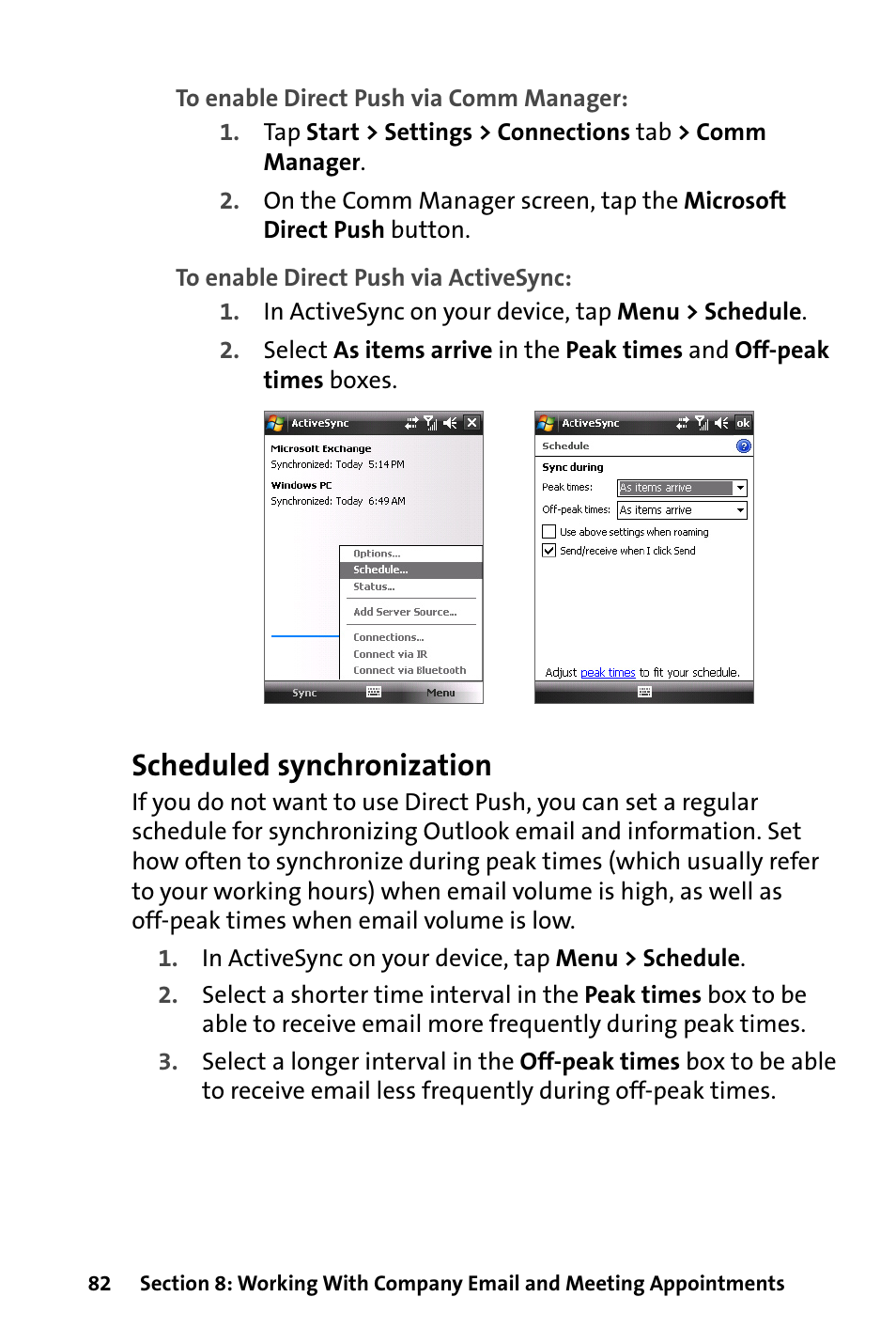 Scheduled synchronization | HTC Dash User Manual | Page 88 / 158