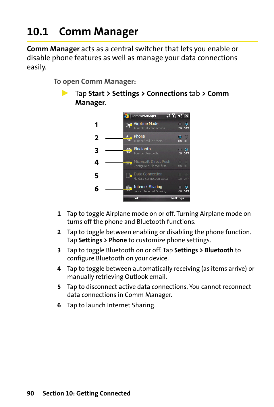 1 comm manager | HTC Dash User Manual | Page 96 / 158