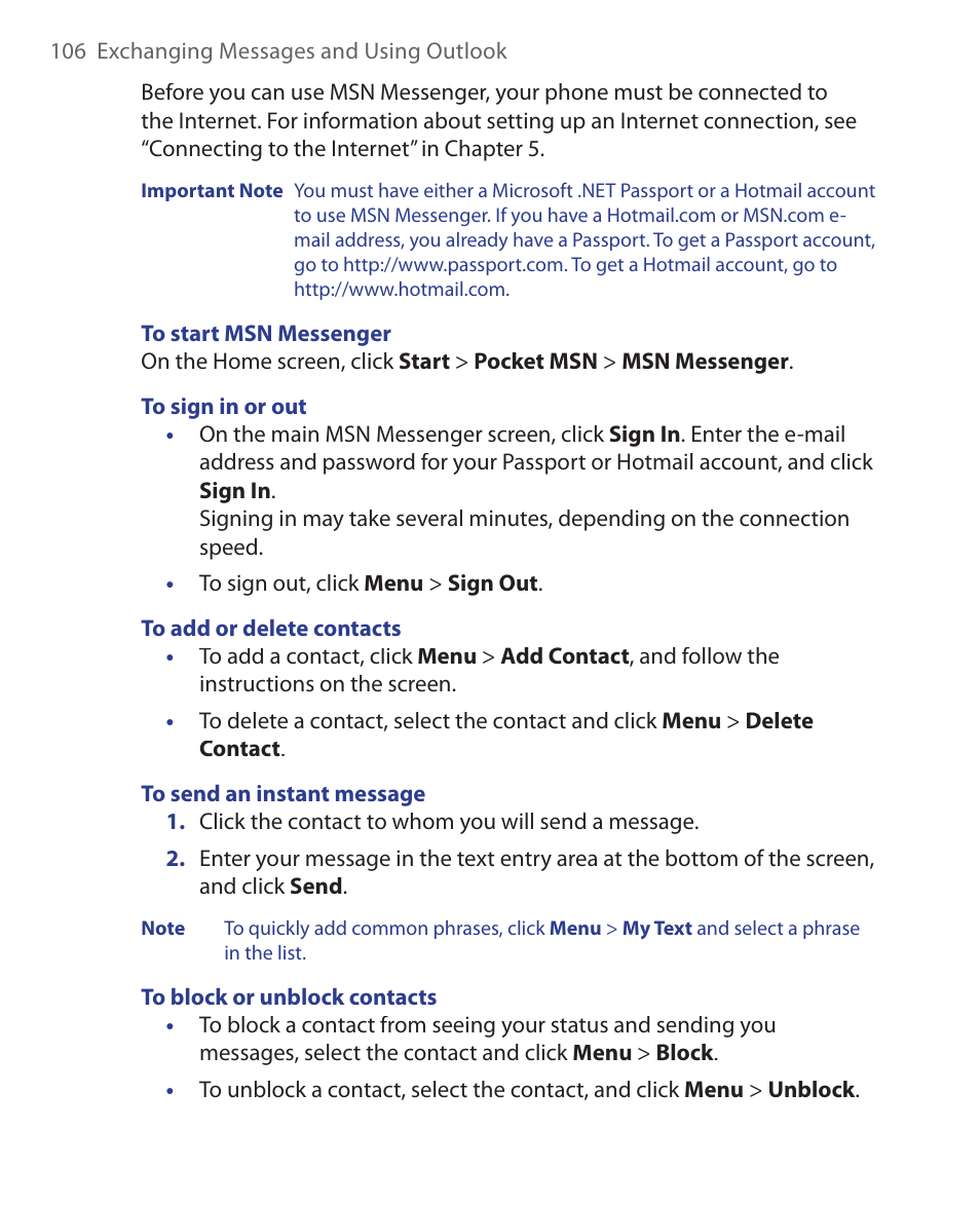 HTC S621 User Manual | Page 106 / 172