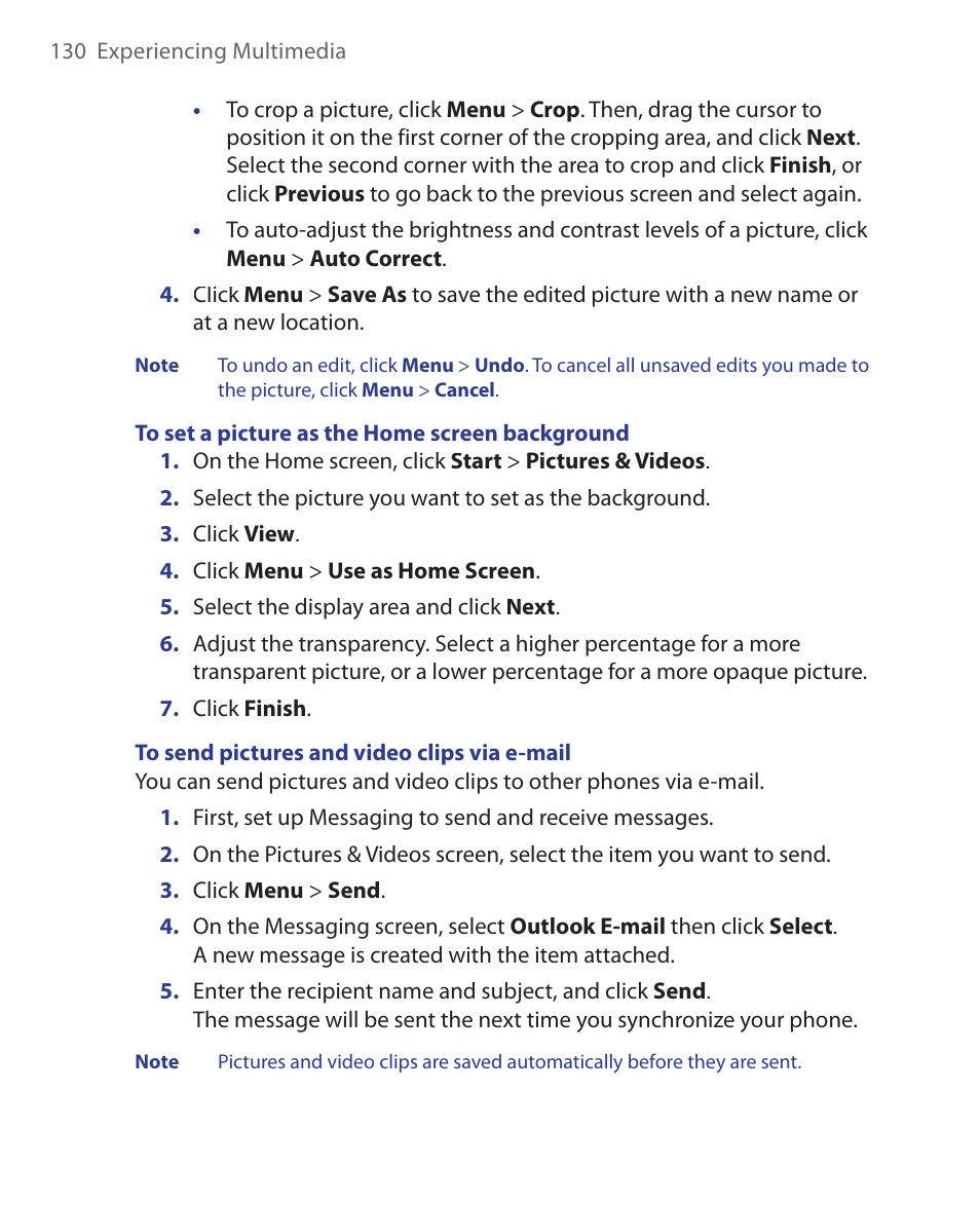 HTC S621 User Manual | Page 130 / 172