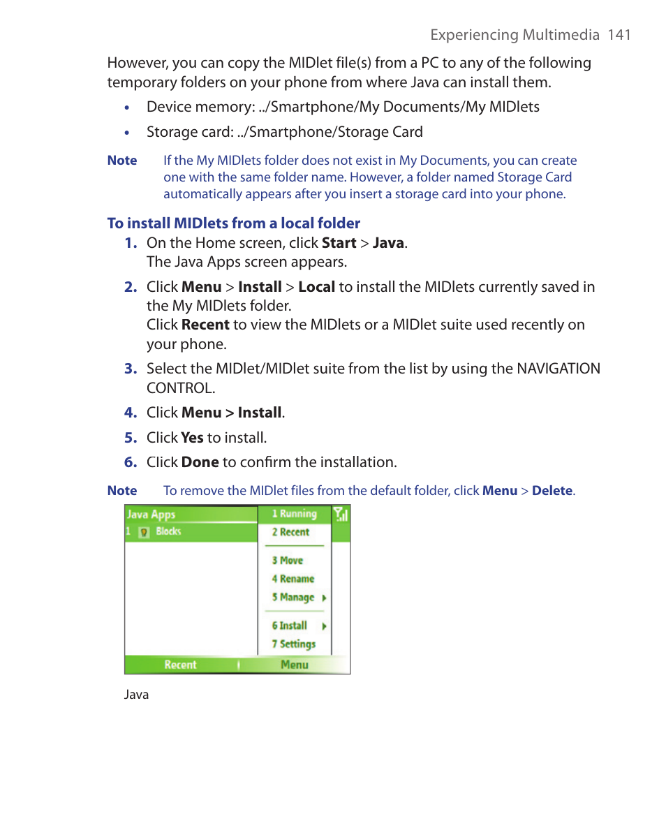 HTC S621 User Manual | Page 141 / 172