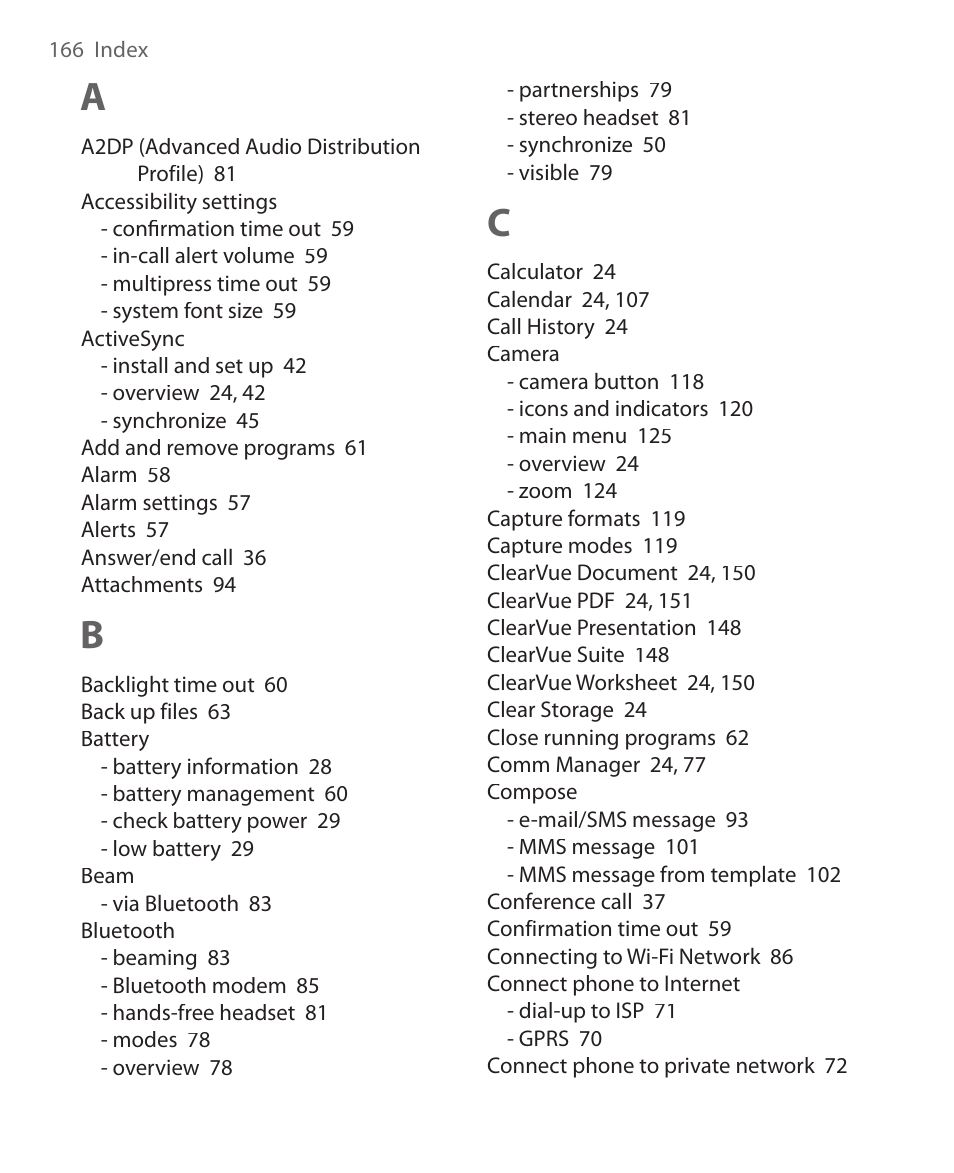 HTC S621 User Manual | Page 166 / 172