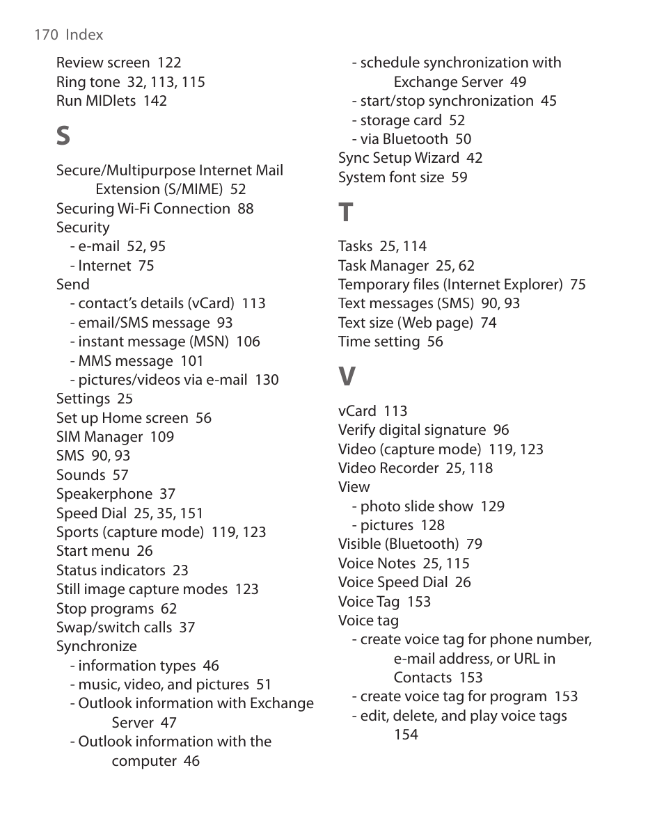 HTC S621 User Manual | Page 170 / 172