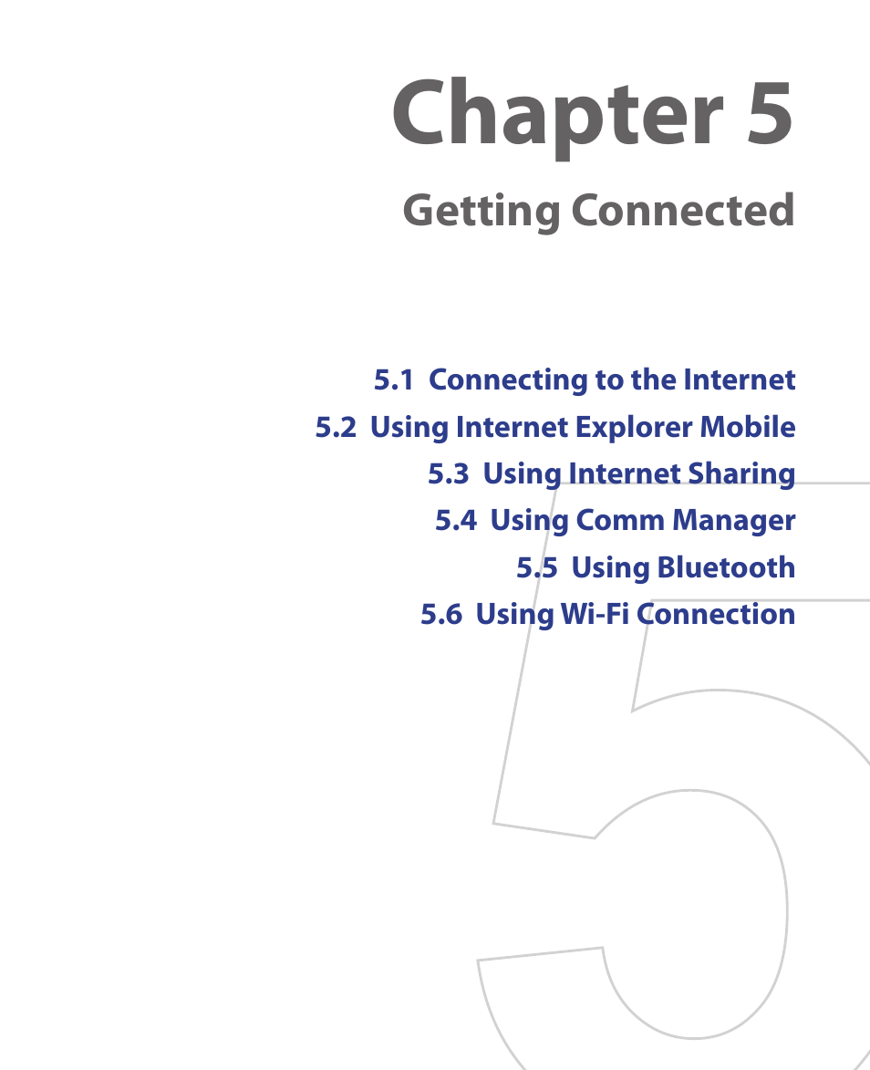 Chapter 5, Getting connected | HTC S621 User Manual | Page 69 / 172