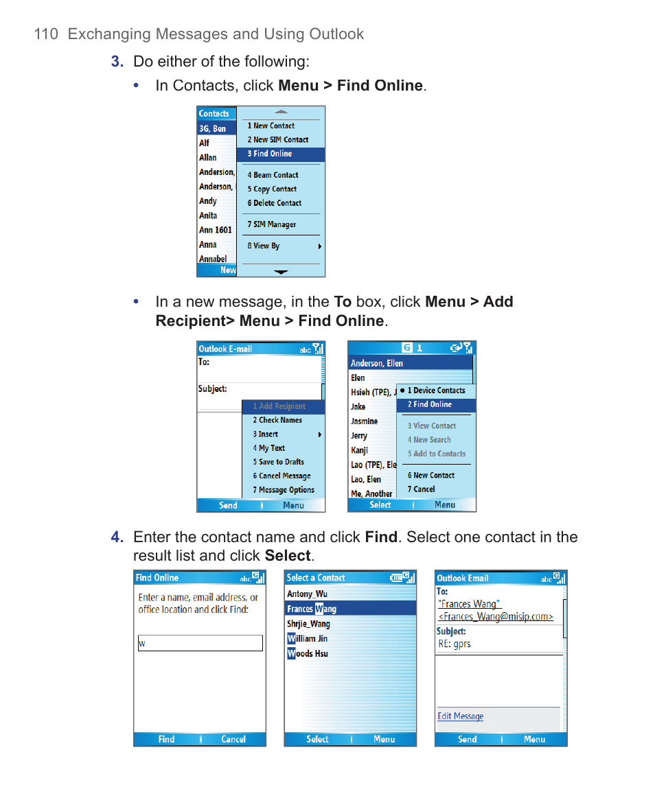 HTC 3125 User Manual | Page 110 / 169
