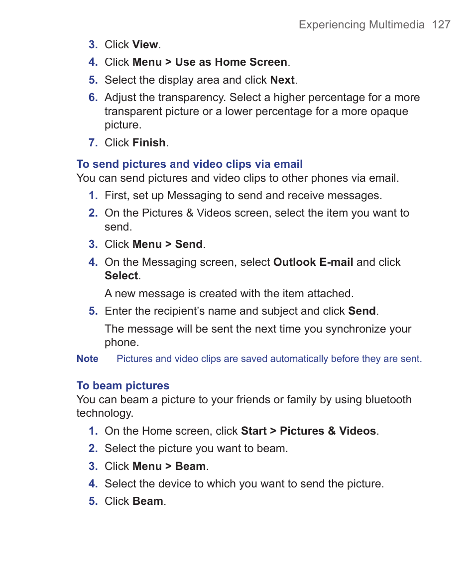 HTC 3125 User Manual | Page 127 / 169
