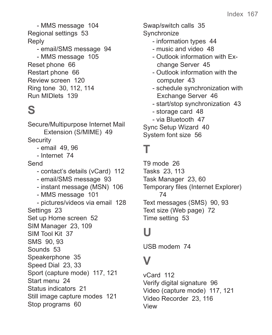 HTC 3125 User Manual | Page 167 / 169