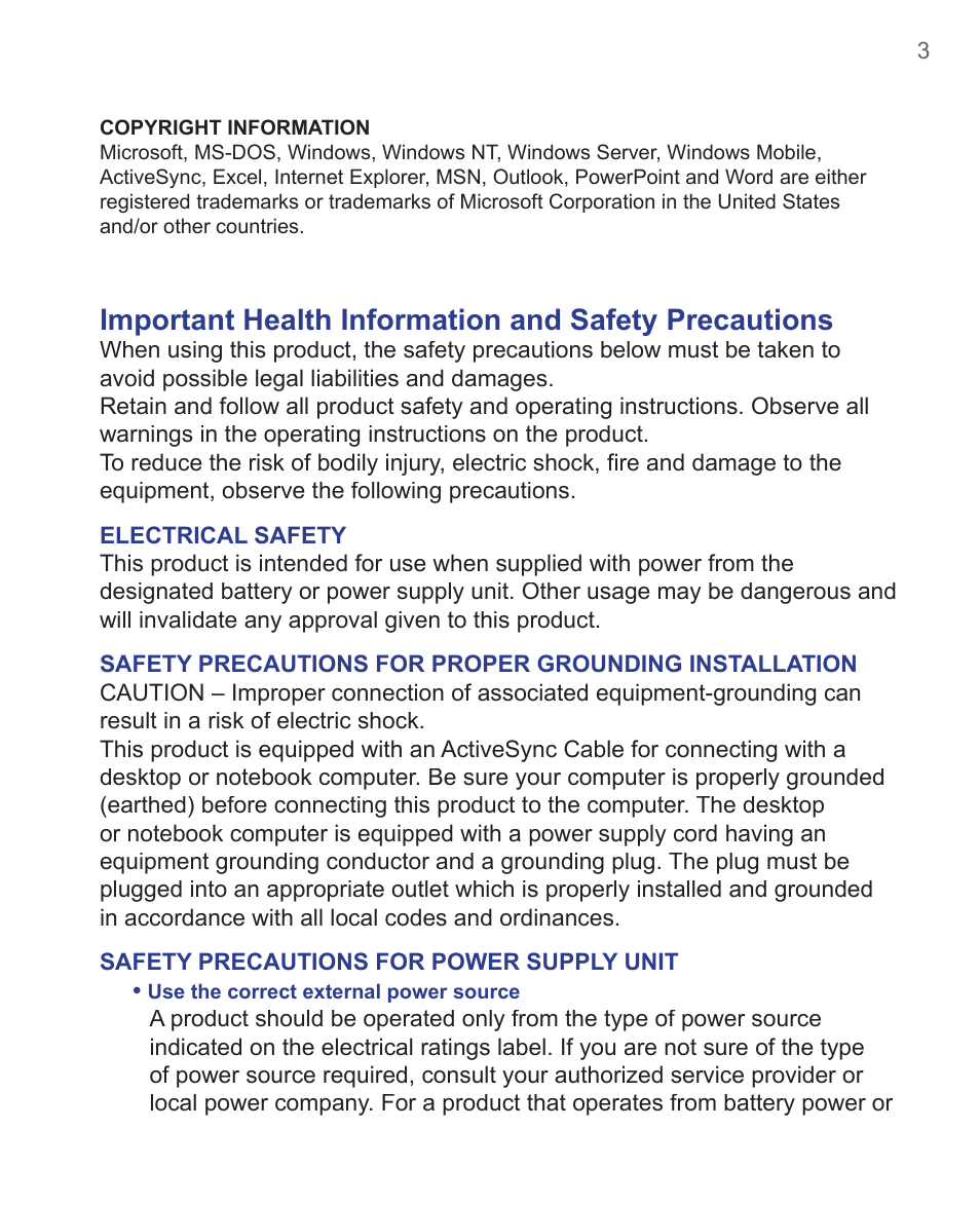 HTC 3125 User Manual | Page 3 / 169