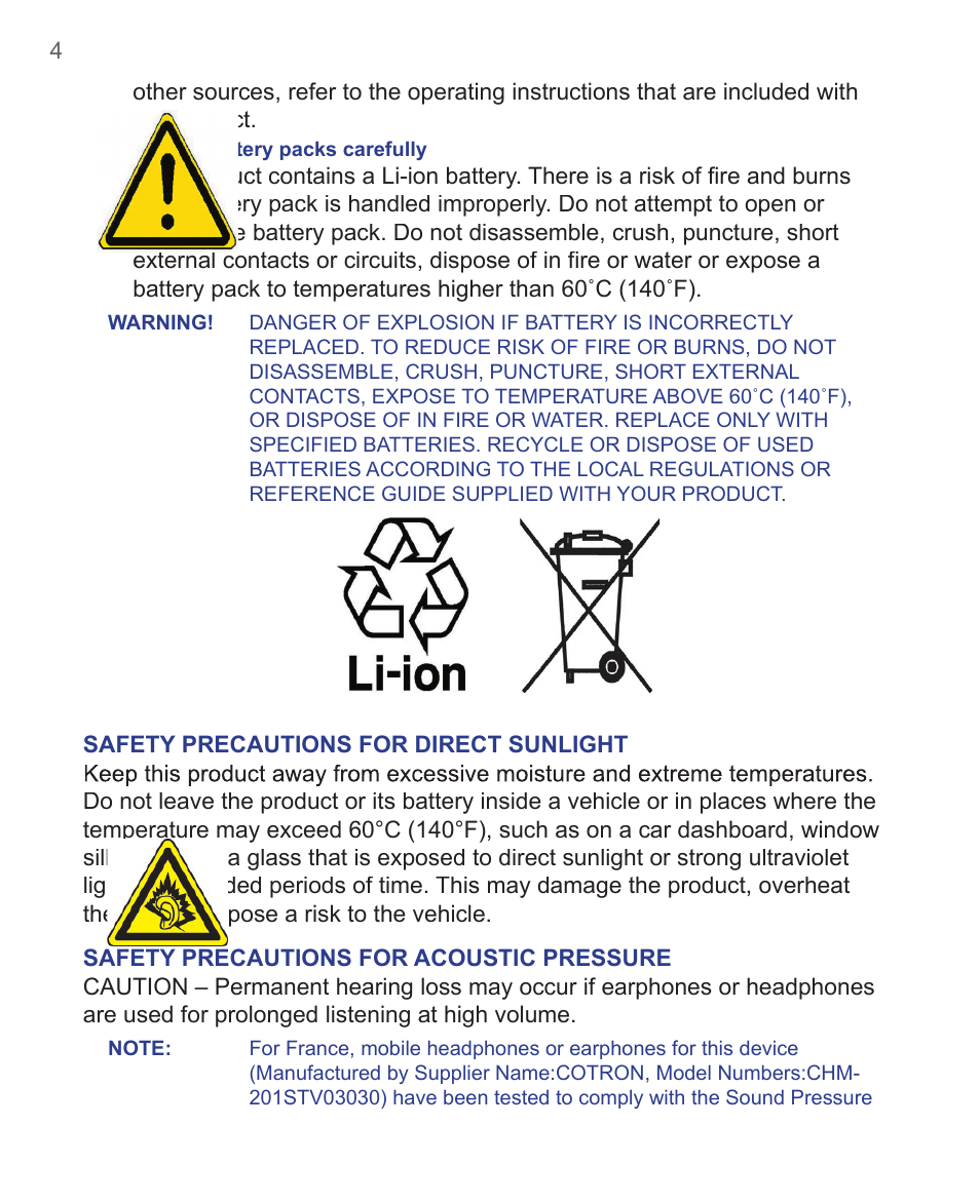 HTC 3125 User Manual | Page 4 / 169