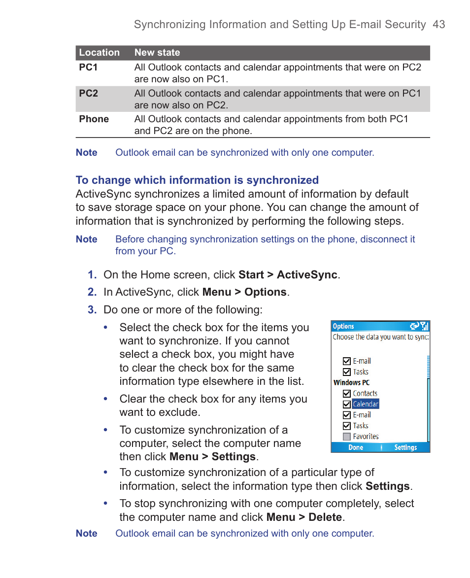 HTC 3125 User Manual | Page 43 / 169