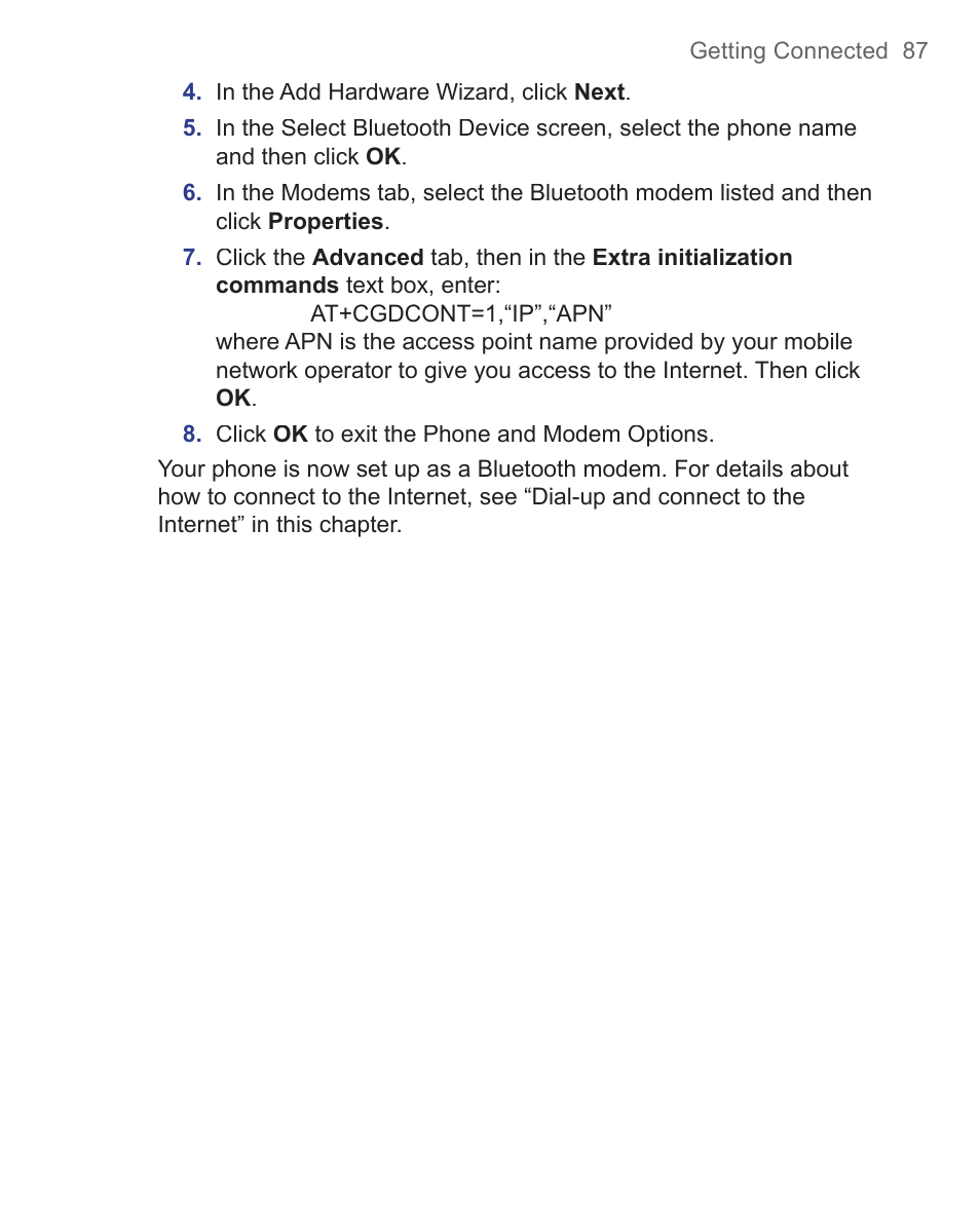 HTC 3125 User Manual | Page 87 / 169
