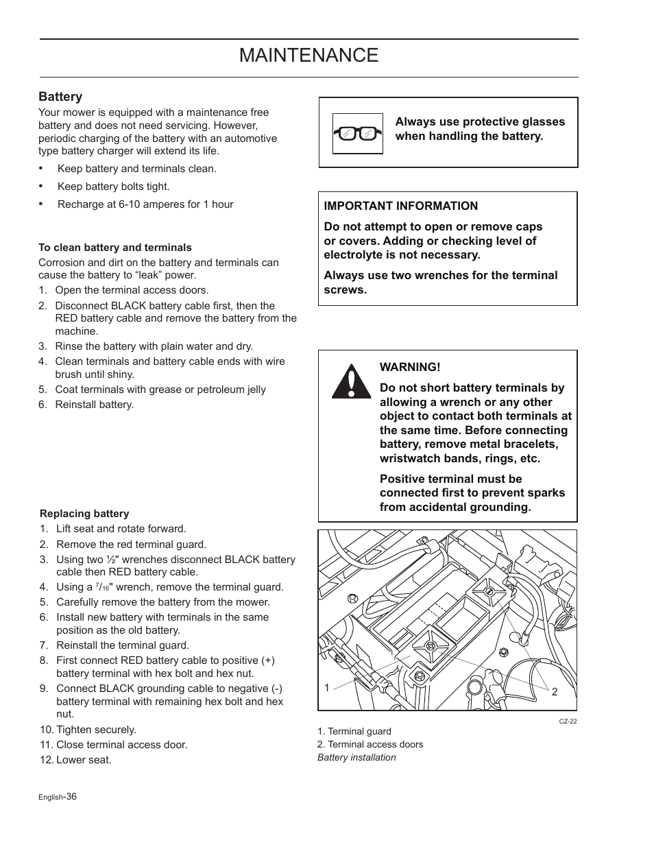 Battery, Maintenance | HTC Z5426 User Manual | Page 36 / 76