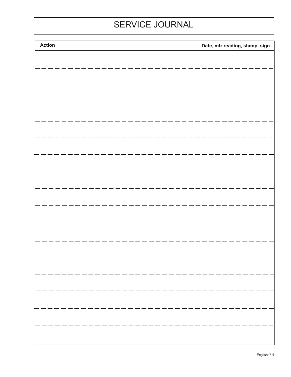 Service journal | HTC Z5426 User Manual | Page 73 / 76