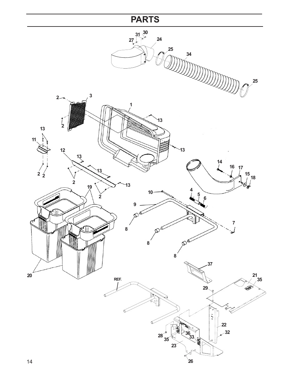 Repair parts, Parts | HTC 110163 / CZ38 User Manual | Page 14 / 16